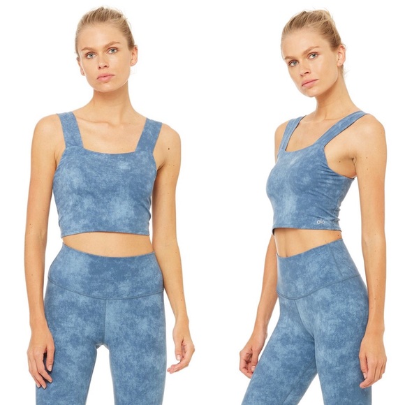 alo binded wide strap crop tank